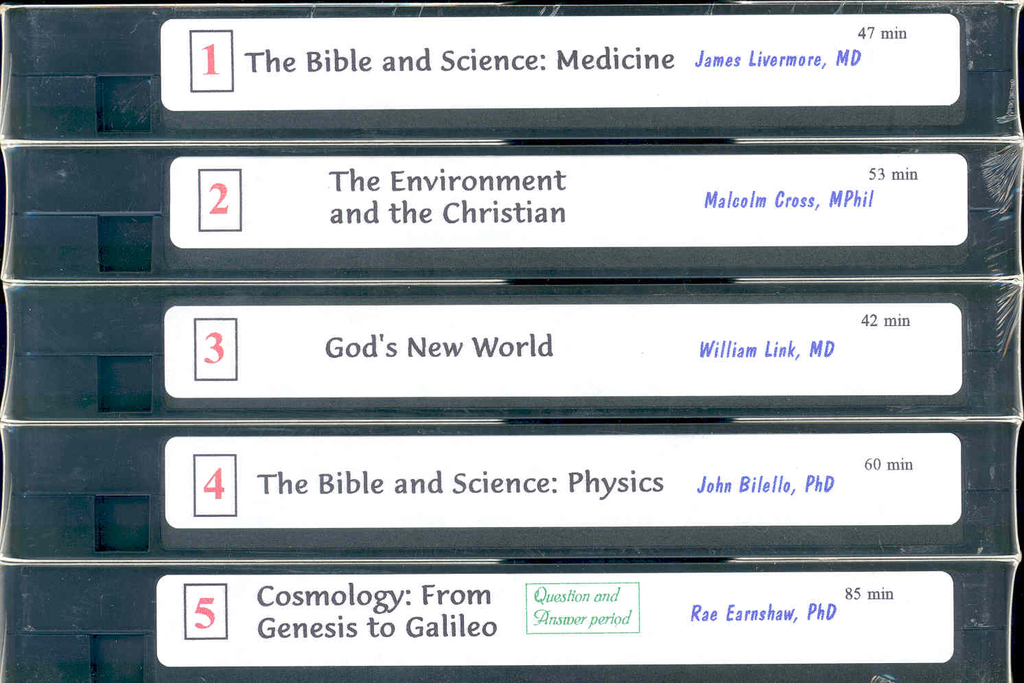 Bible and Science Seminar VHS Tapes