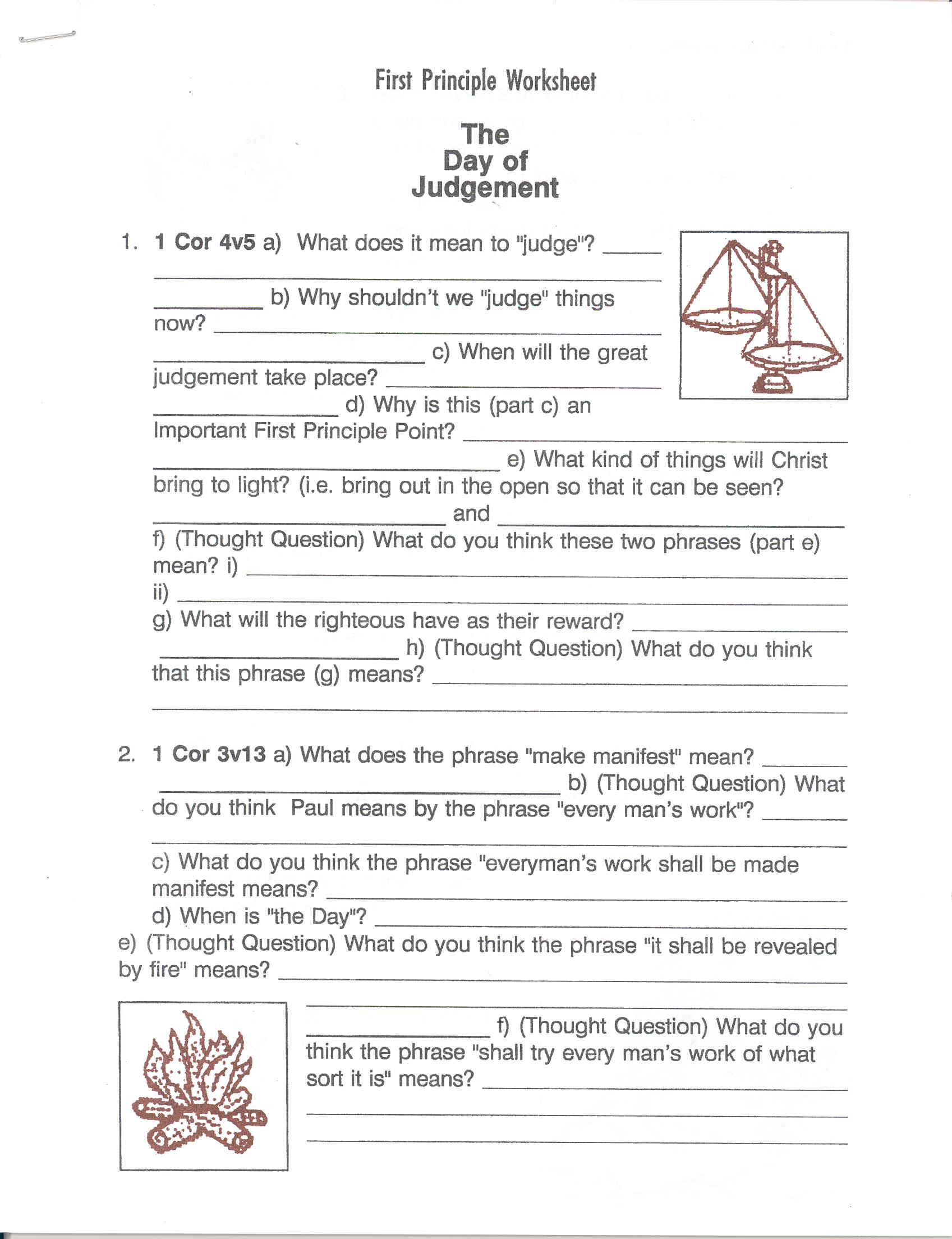 Day of Judgment West Coast Bible Marking Lesson Worksheet