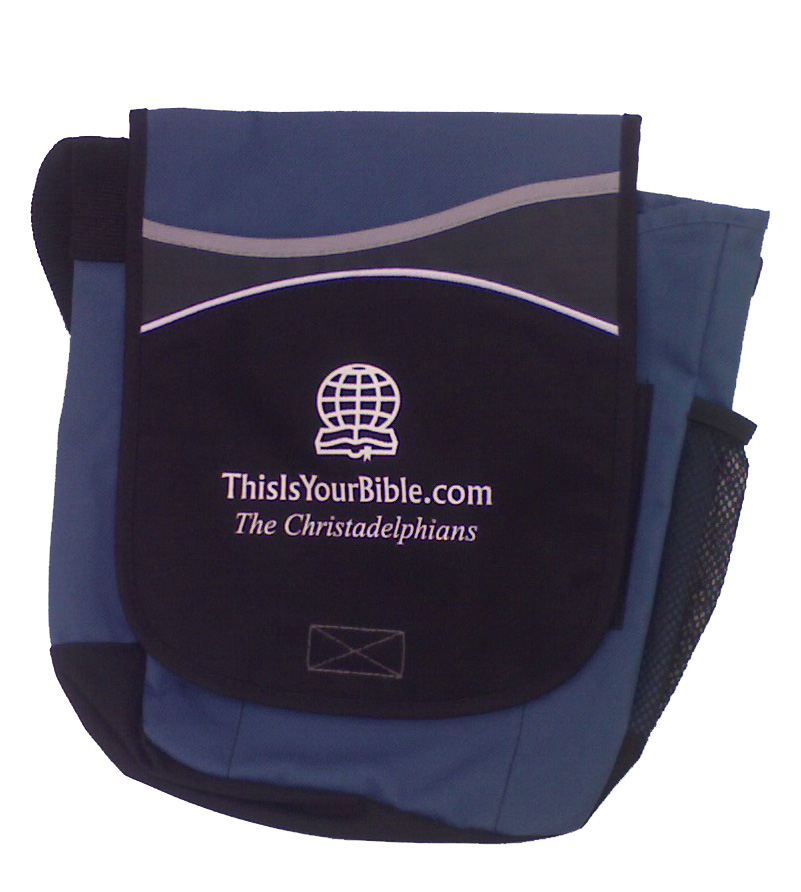 Steel Blue and Black Christadelphian Bible and Book Bag
