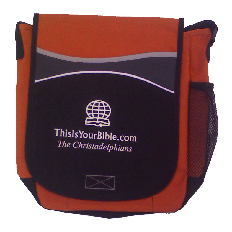 Orange and Black Christadelphian Bible and Book Bag